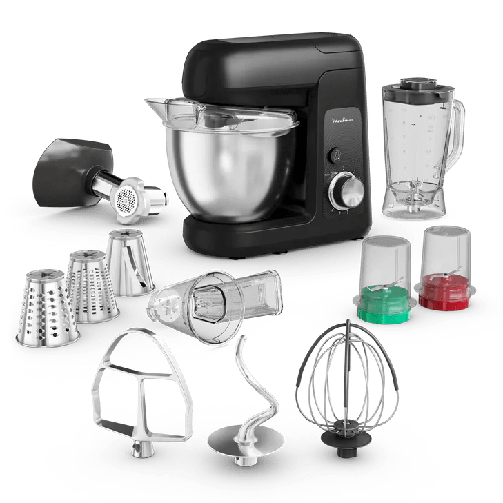 Robot pâtissier MOULINEX Bake Partner – 1100W – 8 accessoires – 4.6 L – 8 vitesses