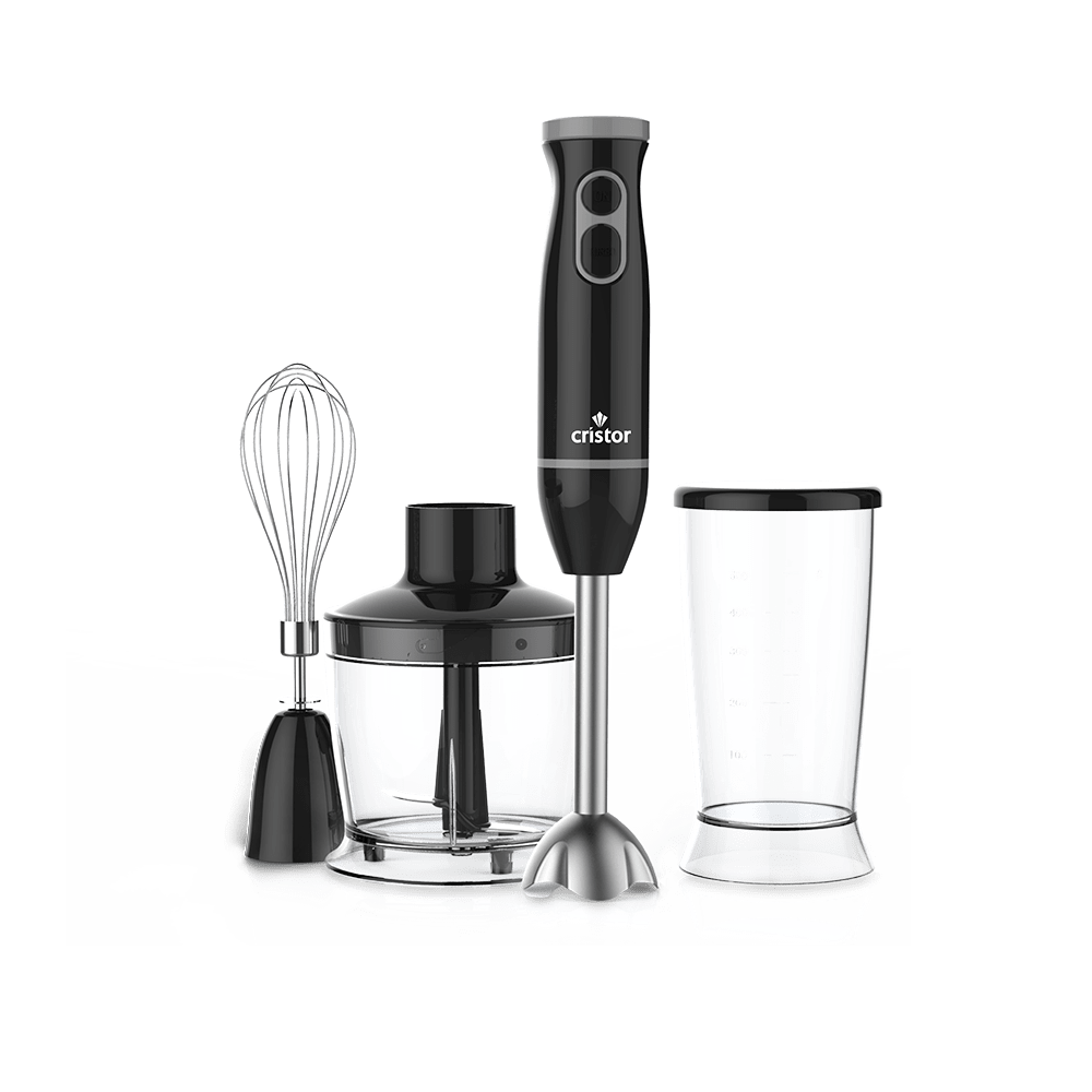 Bras Mixeur 3 en 1 CRISTOR Bras mixeur, Hachoir et Bras Fouet -500 W- 500 ML – Noir_Gris