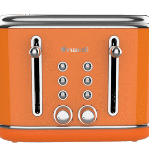 Grille pain – Rétro – 4 Tranches – 2300 W – Orange + Argent