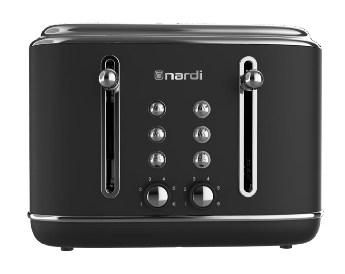 Grille pain – Rétro – 4 Tranches – 2300 W – Noir + Argent