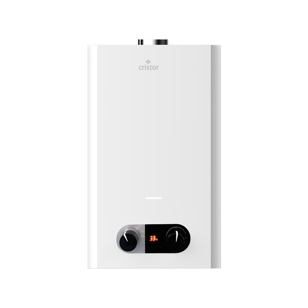 Chauffe-Eau A Gaz CRISTOR -10 L-12KW- Afficheur LED – Pille et Cable