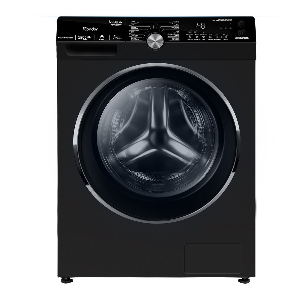 Machine à laver CONDOR LUNA Frontal -12kg -Lavante-Séchante – Inverter- 1500 tr/min – Titanuim