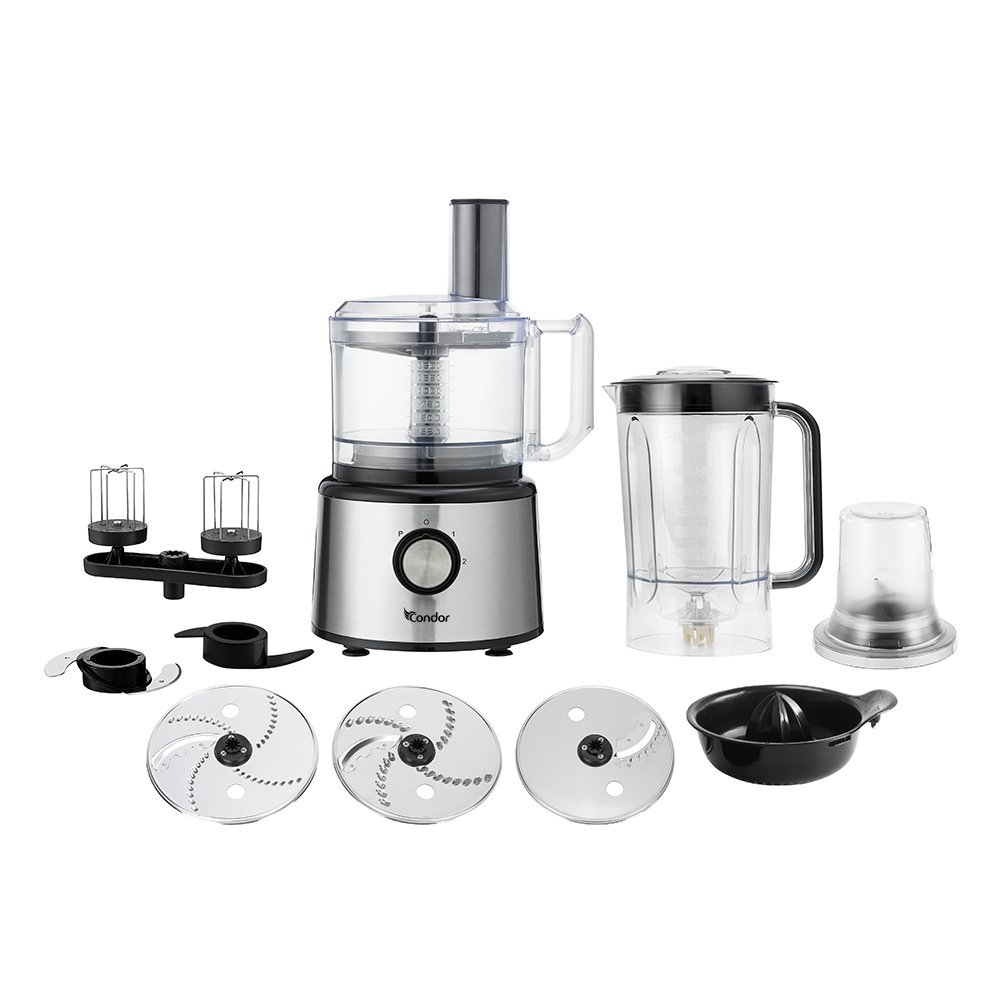Robot de cuisine CONDOR MASTER MIX Multi fonction – 750W – 2,3L Bol – 2,1L Blender – Inox_Noir