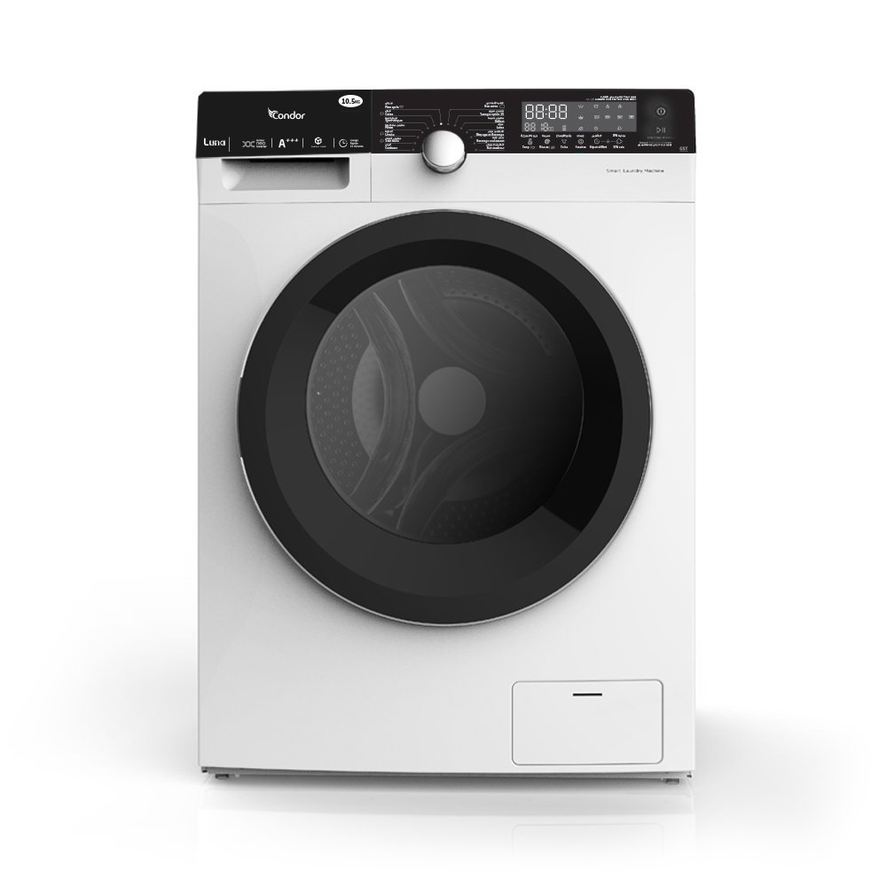 Machine à laver CONDOR LUNA Frontal -10,5kg -lavage à la vapeur – Inverter- 1400 tr/min – Blanche