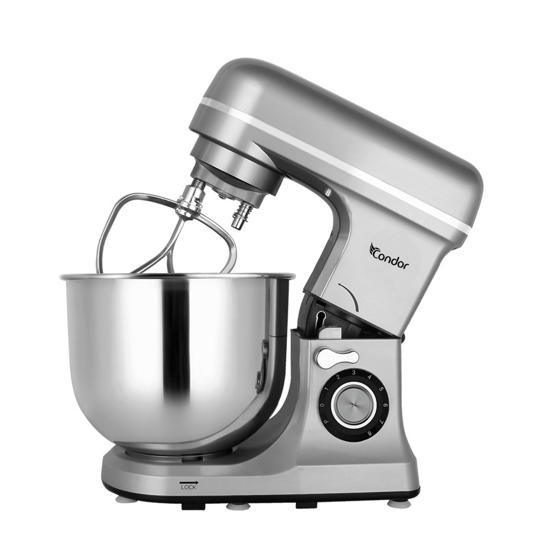 Pétrin CONDOR POWER MIX – Double Crochet -1600W- 8L-Gris Foncé